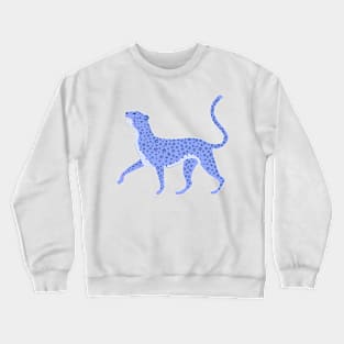 Blue Leopard Drawing Crewneck Sweatshirt